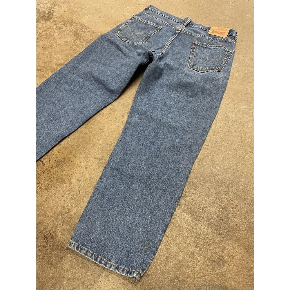 Levis 550 Jeans Mens 36x29‎ Medium Wash Blue Relaxed Tapered Zip Fly Denim